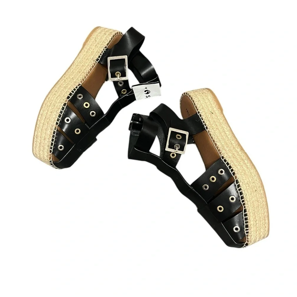 NWT Free People Gable Glad Ankle Strap Espadrille Platform Sandal Sz 40